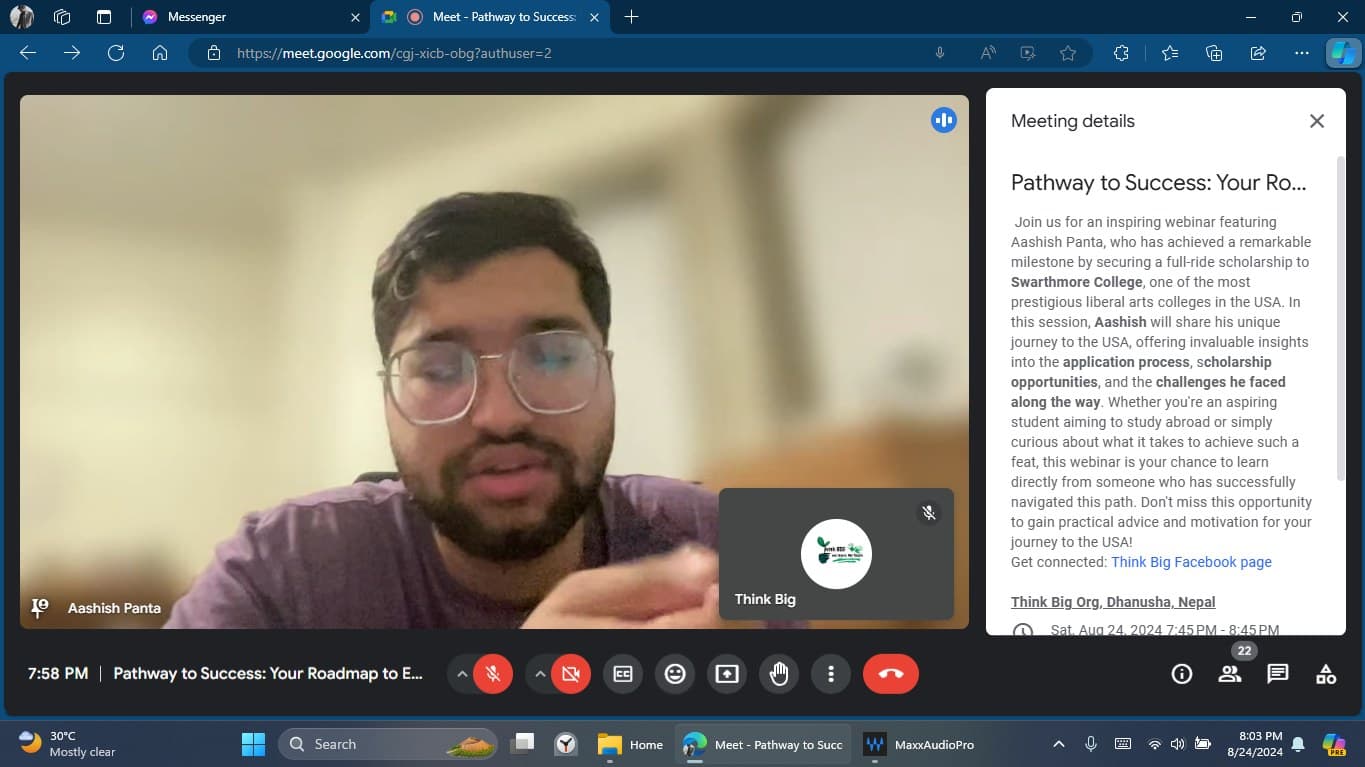 Thanks to everyone for participating in this virtual session. We hope it would be great an endeavour for reaching you goal, and we believe that everyone participating this program could get some grasps of future path. And thanks to all the participants and our Guest Mr. Aashish Panta for making this event happen. Please reach out to us if you need any sort of help and advice regarding any confusion for that session.