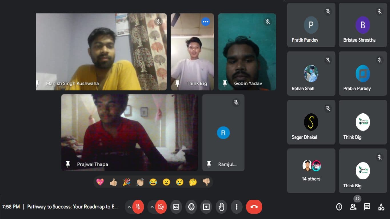 Thanks to everyone for participating in this virtual session. We hope it would be great an endeavour for reaching you goal, and we believe that everyone participating this program could get some grasps of future path. And thanks to all the participants and our Guest Mr. Aashish Panta for making this event happen. Please reach out to us if you need any sort of help and advice regarding any confusion for that session.